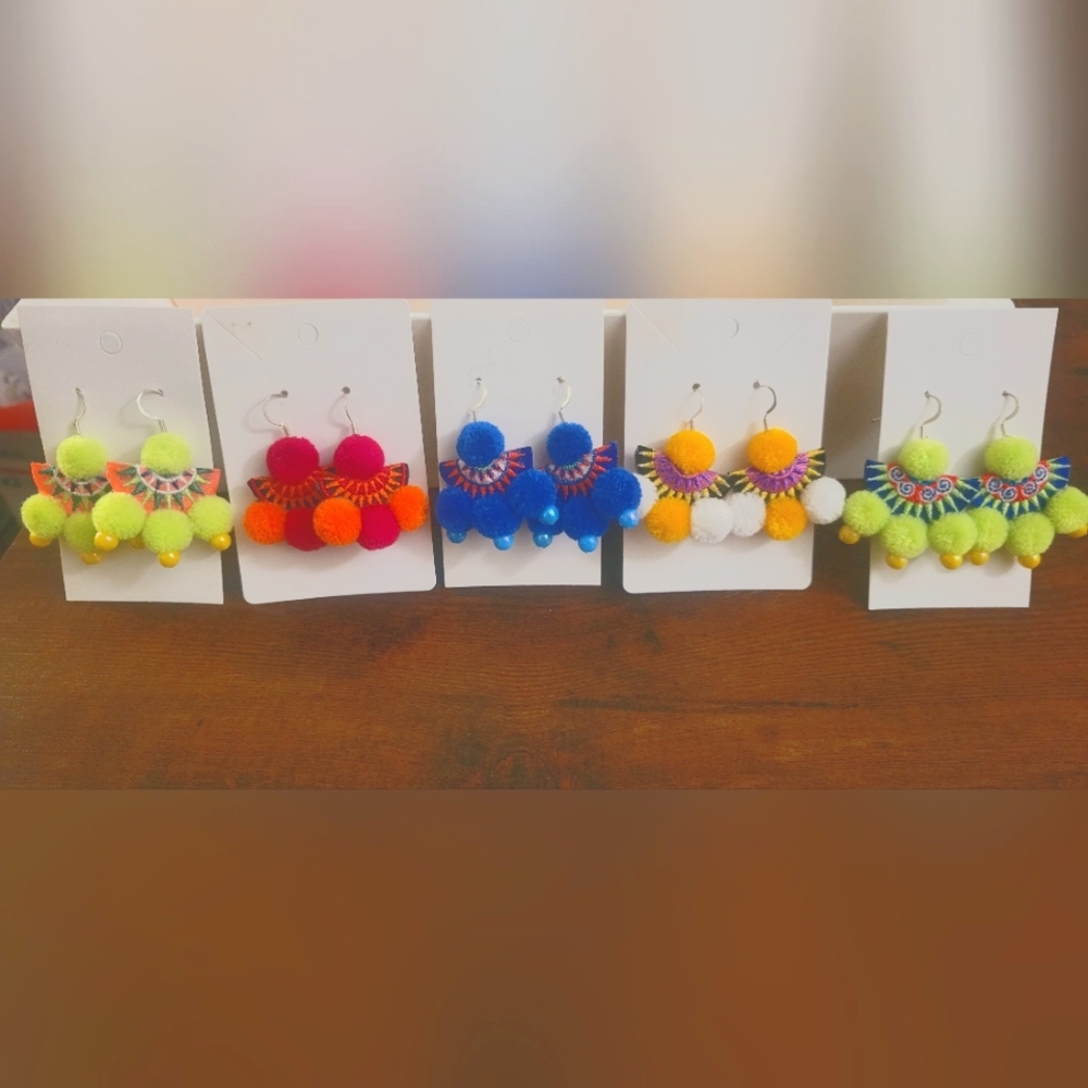 Handmade PomPom Earrings